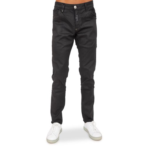 Мужские джинсы PHILIPP PLEIN Denim Trousers Super Straight Cut Premium Skull NERO