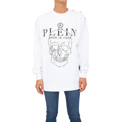 Женская толстовка PHILIPP PLEIN Sweatshirt LS Crystal Skull BIANCO