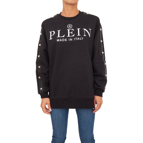 Женская толстовка PHILIPP PLEIN Sweatshirt LS Studs NERO