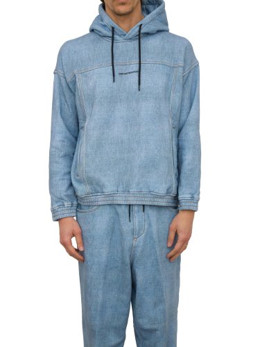 Мужская толстовка EMPORIO ARMANI SWEATSHIRT BLU DENIM