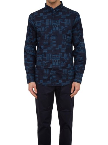 Чоловіча сорочка з довгим рукавом ARMANI EXCHANGE CAMICIA BLU