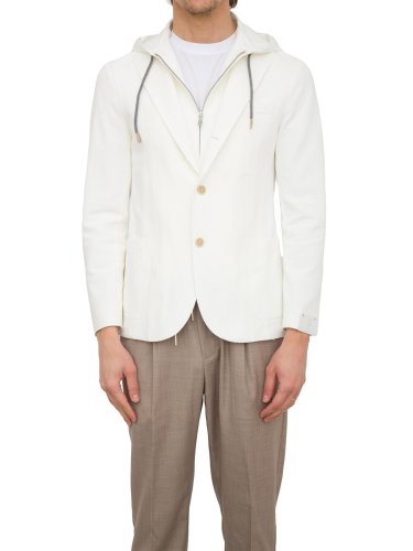 Мужской пиджак ELEVENTY SINGLE-BREASTED JACKET WITH BIB BIANCO