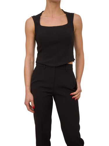 Женский топик NENETTE TOP S/MANICHE TESSUTO CADY NERO