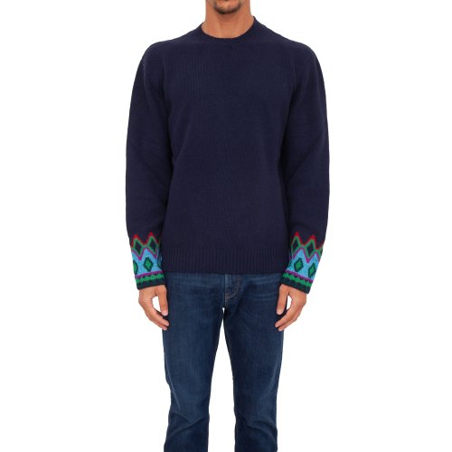 Мужской свитер ETRO C-NECK RICAMO - MAGLIA BLU