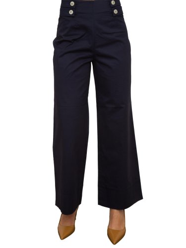 Жіночі повсякденні штани NENETTE PANTALONE GAMBA LARGA TESSUTO RASATELLO COTONE BLU