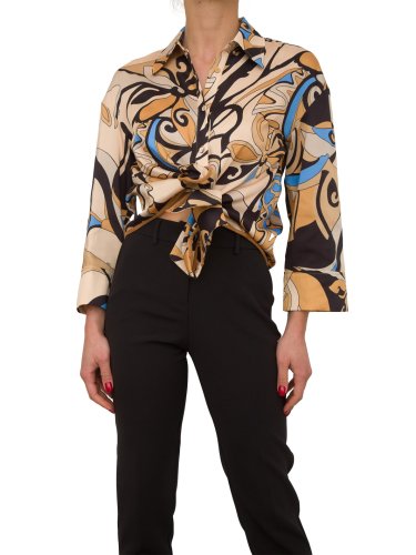 Женская рубашка с длинным рукавом NENETTE CAMICIA OVER TESSUTO TWILL POLY STAMPA FOULARD FANTASIA