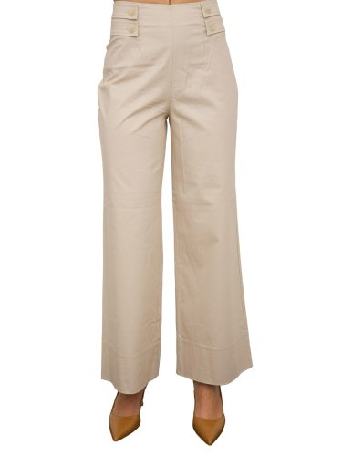 Жіночі повсякденні штани NENETTE PANTALONE GAMBA LARGA TESSUTO RASATELLO COTONE BEIGE