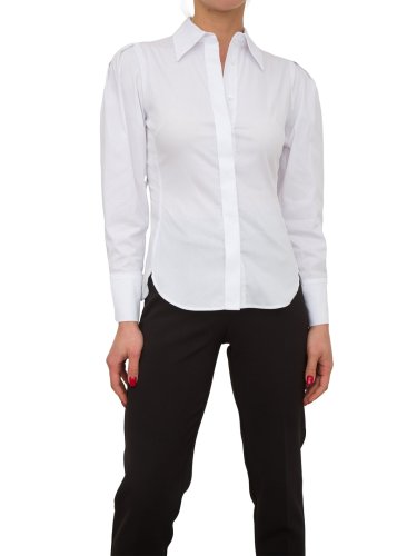 Женская рубашка с длинным рукавом NENETTE CAMICIA FI  MANICA LUNGA POPELINE STRETCH UNITO BIANCO
