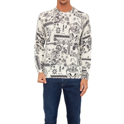 Мужской свитер ETRO C-NECK STAMPA - MAGLIA BIANCO