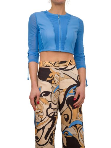 Женский пиджак NENETTE GIACCA CORTA C/ZIP TESSUTO ECOPELLE AZZURRO