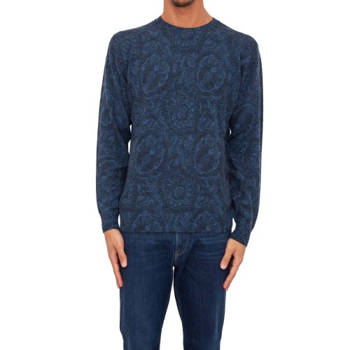 Мужской свитер ETRO C-NECK STAMPA - MAGLIA BLU