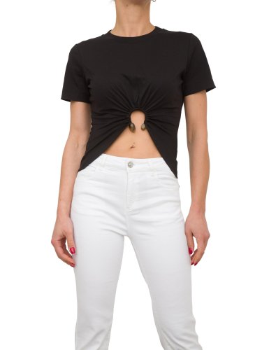 Женская футболка NENETTE T-SHIRT MANICA CORTA C/PIERCING JERSEY COTONE NERO