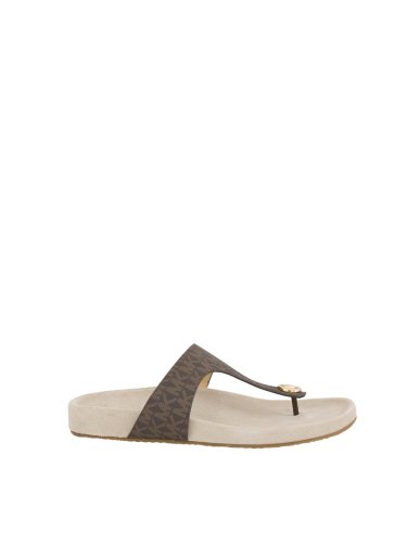 Женские тапочки и шлепанцы MICHAEL MICHAEL KORS LUCINDA THONG MARRONE