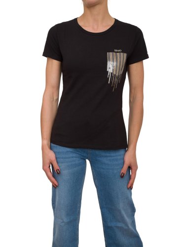 Женская футболка LIU JO ECS T-SHIRT ST P M/C NERO