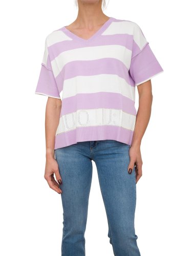 Женская футболка LIU JO ECS MAGLIA CHIUSA M/C LILLA