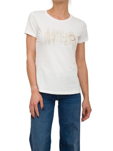 Женская футболка LIU JO ECS T-SHIRT ST P M/C BIANCO