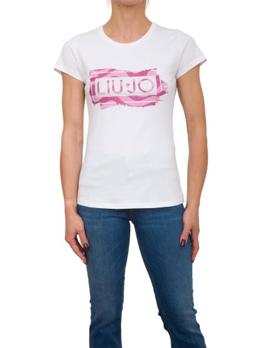 Женская футболка LIU JO ECS T-SHIRT MODA M/C BIANCO