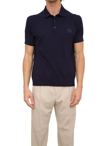 Мужское поло ETRO KNITTED POLO S/S BLU