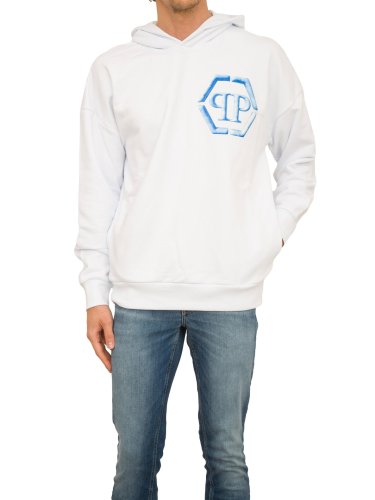 Мужская толстовка PHILIPP PLEIN Hoodie Sweatshirt Hexagon BIANCO
