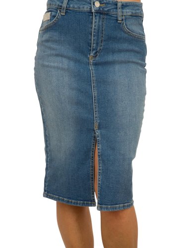 Длинная юбка LIU JO GONNA LONG.DENIM JEWEL LUXURY BLU DENIM