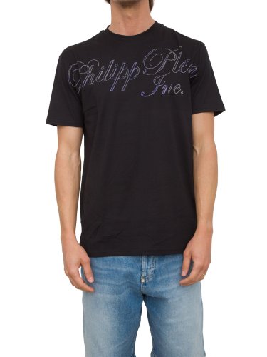 Чоловіча футболка PHILIPP PLEIN T-shirt Round  Neck SS with crystals Philipp Plein TM NERO