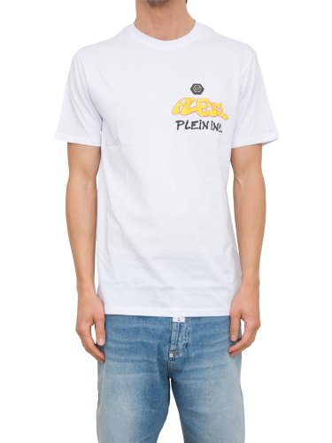 Чоловіча футболка PHILIPP PLEIN T-shirt Round Neck SS Bombing Graffiti BIANCO