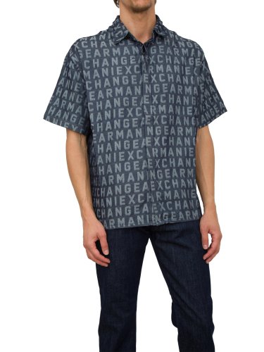 Мужская рубашка с коротким рукавом ARMANI EXCHANGE CAMICIA BLU DENIM