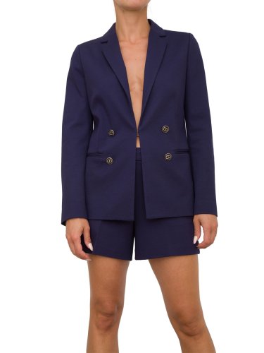 Женский пиджак TWIN-SET GIACCA/BLAZER IN PUNTO MILANO BLU