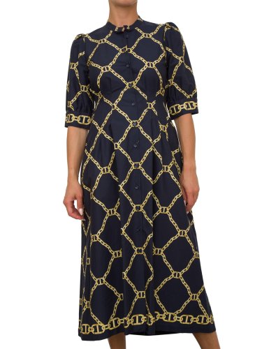 Женское платье TWIN-SET  ABITO FASHION IN POPELINE STAMPATO BLU
