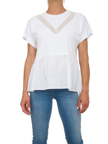 Женская футболка TWIN-SET  T-SHIRT C/BALZA BIANCO