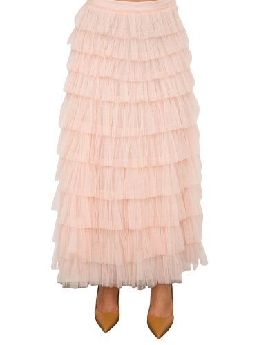 Довга спідниця TWIN-SET GONNA LUNGA CON ROUCHES ROSA