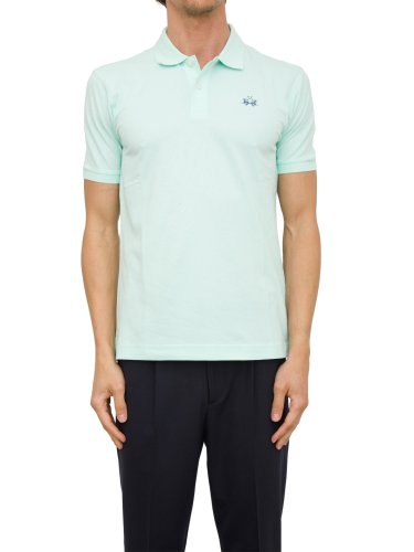 Чоловіче поло LA MARTINA MAN POLO S/S PIQUET STRETCH ACQUAMARINA