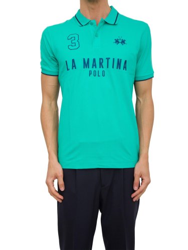 Мужское поло LA MARTINA MAN POLO S/S PIQUET STRETCH VERDE