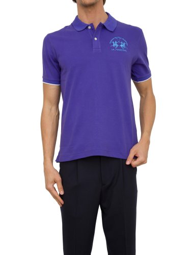 Мужское поло LA MARTINA MAN POLO S/S PIQUET STRETCH VIOLA