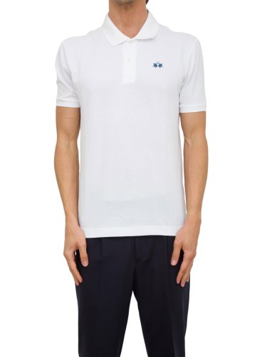 Мужское поло LA MARTINA MAN POLO S/S SLEEVE 30/1 COTTON BIANCO