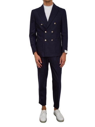 Мужской классический костюм ELEVENTY DOUBLE BREASTED SUIT PENCES PANTS BLU