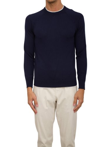 Чоловічий светр ELEVENTY ROUND NECK SWEATER BLU
