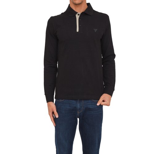 Мужское поло  GUESS JEANS POLO MANICA LUNGA NERO