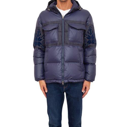 Чоловіча куртка ETRO GIUBBOTTO PIUMINO C/CAPPUCCIO BLU