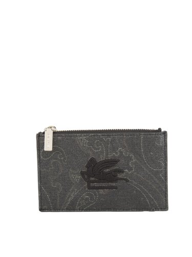 Женская визитница ETRO Card Holder Arnica and Leather NERO