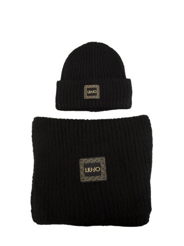 Жіноча шапка і шарф LIU JO SET NERO