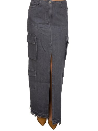 Длинная юбка PATRIZIA PEPE GONNA/SKIRT GRIGIO