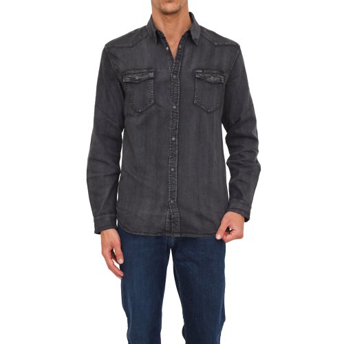 Чоловіча сорочка з довгим рукавом GUESS JEANS CAMICIE MANICA LUNGA NERO