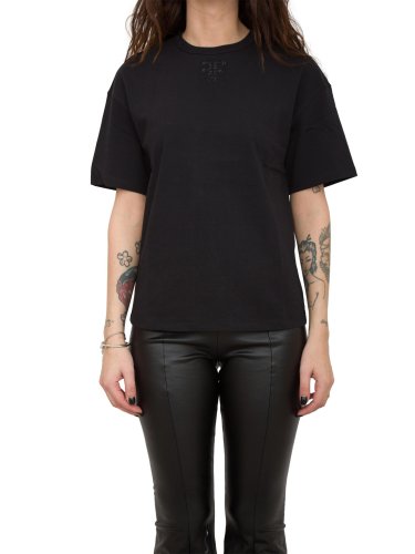 Женская футболка FRACOMINA  COTTON OVER T-SHIRT BLACK NERO