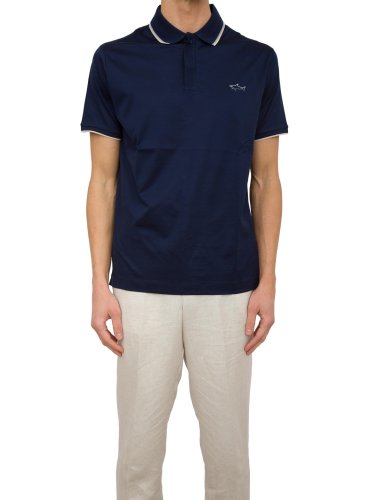 Чоловіче поло PAUL&SHARK POLO BOTTONI COTONE BLU
