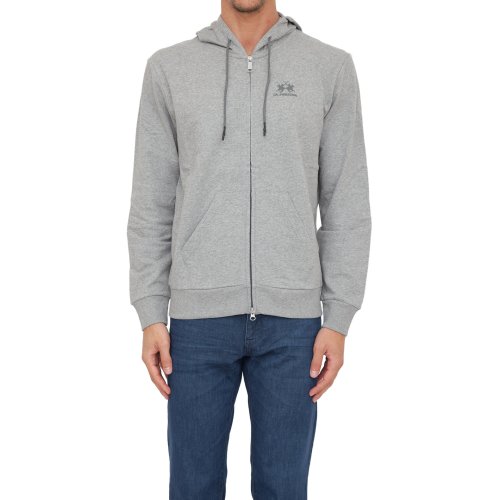 Мужская толстовка LA MARTINA MAN FLEECE FULL ZIP HOODED COT GRIGIO