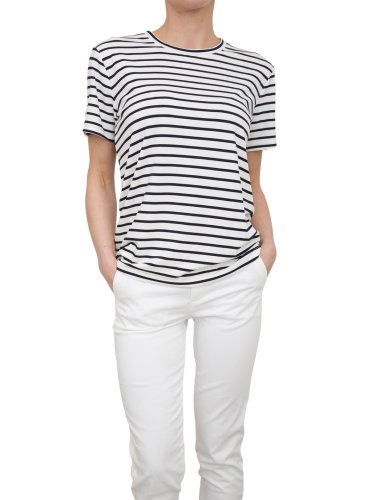 Женская футболка FRACOMINA LOOSE STRIPED T-SHIRT CREAMBLUE BLU