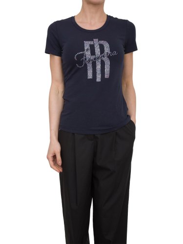 Жіноча футболка FRACOMINA SLIM LOGO T-SHIRT DARKBLUE BLU