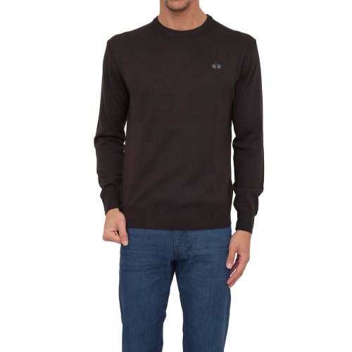 Мужской свитер LA MARTINA MAN TRICOT MIXED WOOL COTTON NERO
