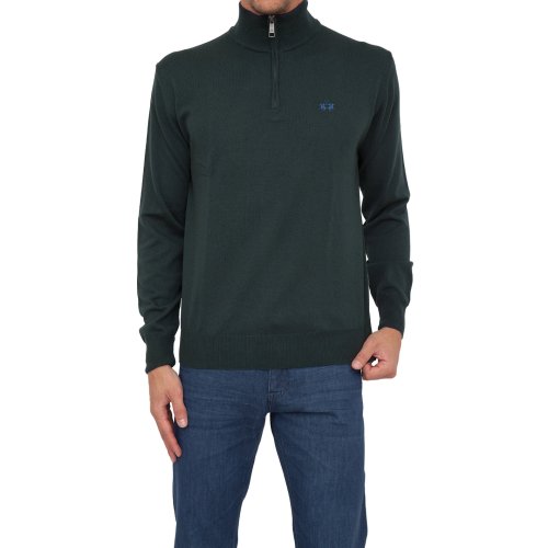 Мужской свитер LA MARTINA MAN TRICOT MIXED WOOL COTTON VERDE